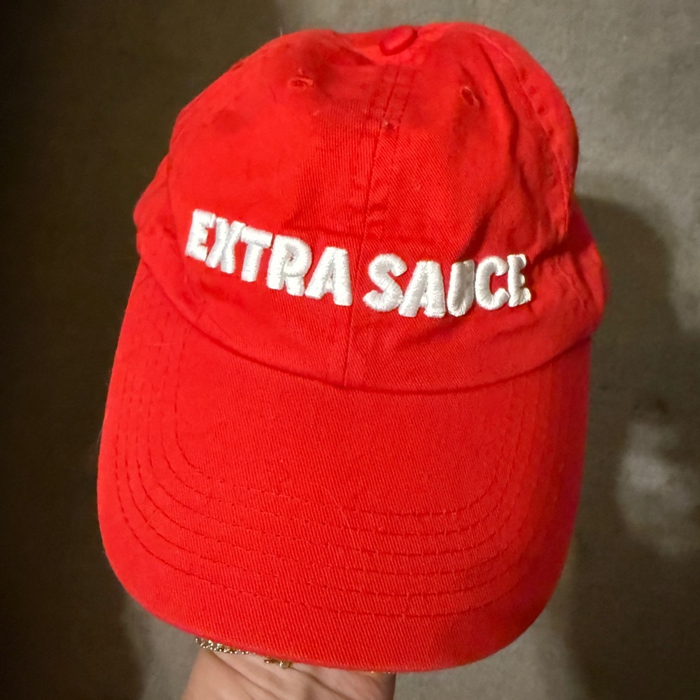 Red “Extra Sauce” Embroidered Baseball Cap | Adjustable | OS
